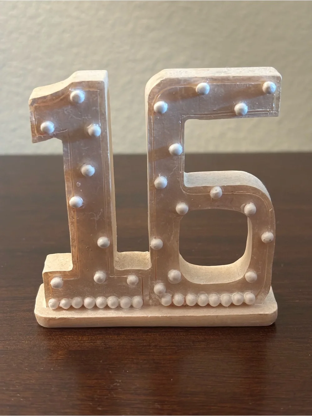 White & cream 16th birthday number